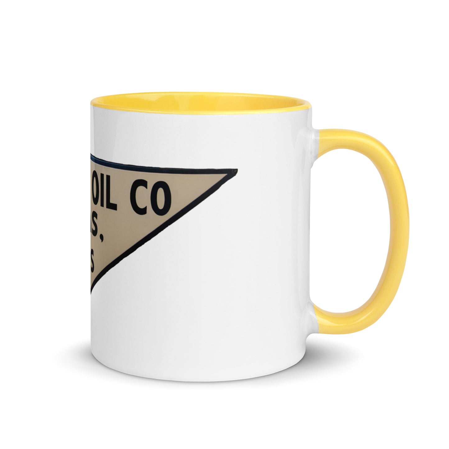 Retro Triangle Oil Company Tin Style Mug with Color Inside