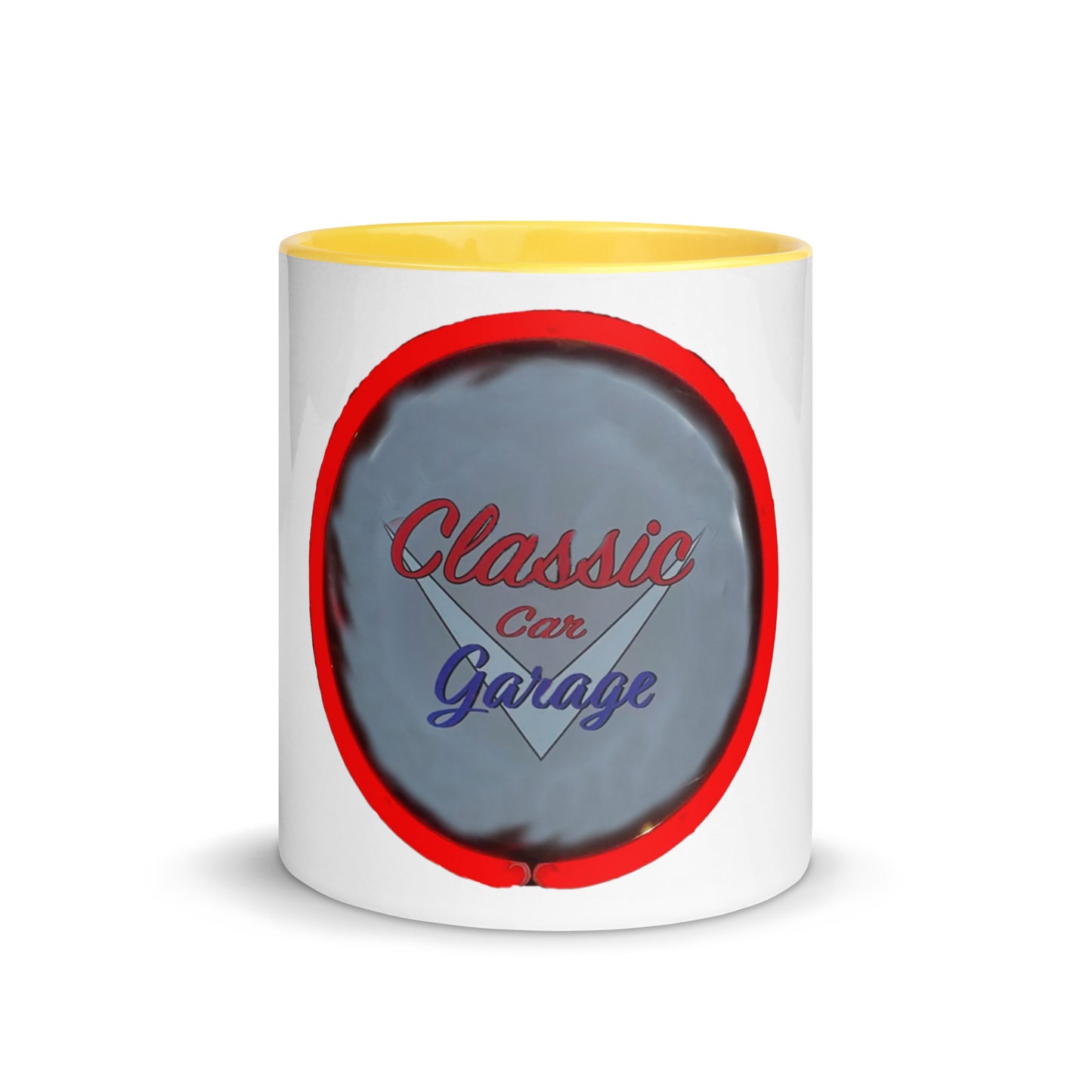 Classic Car Garage Neon Graffiti Style Mug with Color Inside