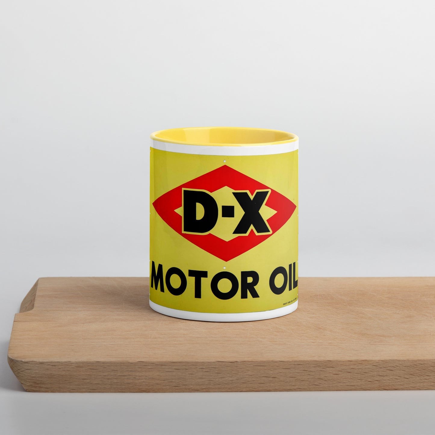 DX Oil Vintage Sign Style Mug with Color Inside