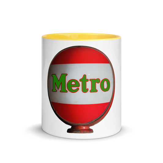 Retro Metro Globe Style Mug with Color Inside