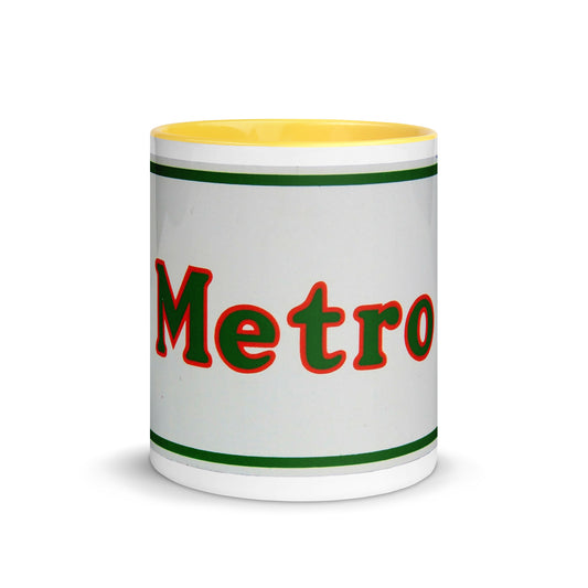 Retro Metro Tin Style Mug with Color Inside