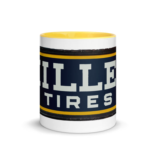 Vintage Miller Tire Sign Mug with Color Inside