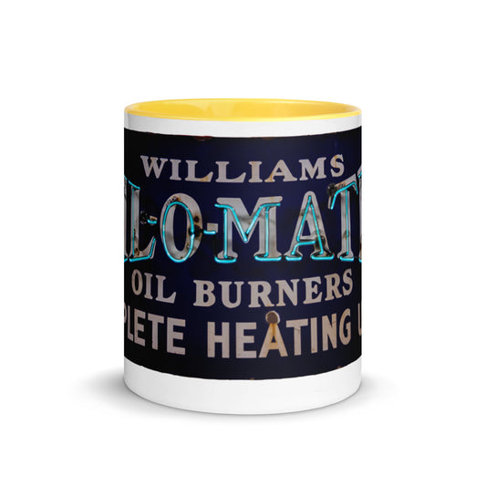 Vintage Oil O Matic Heating Neon Style Mug with Color Inside