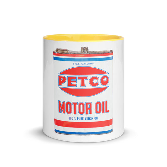 Vintage Petco Oil Can Mug with Color Inside