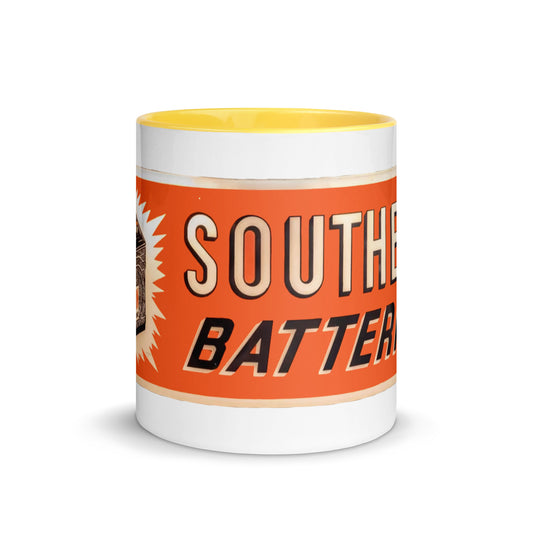 Vintage Porcelain Southern BatteriesMug with Color Inside