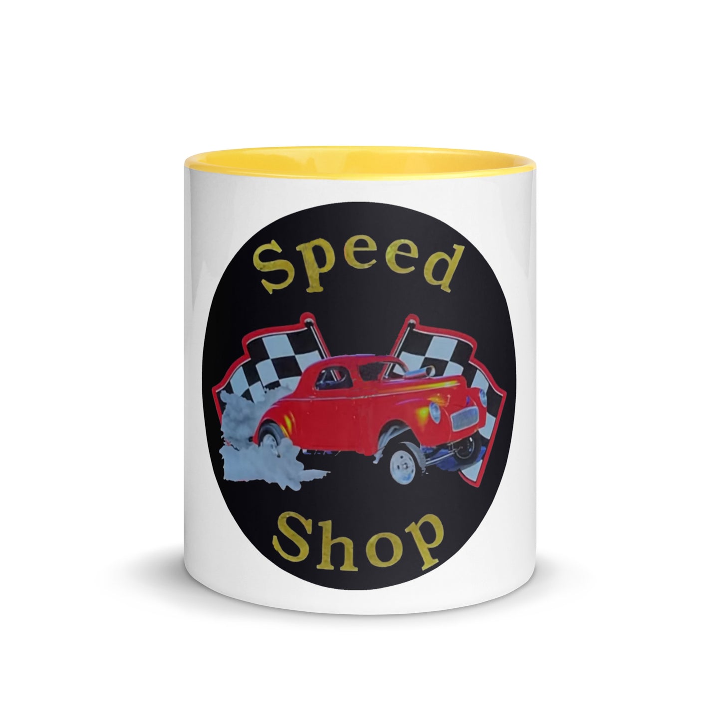 Retro Speed Shop Tin Style Mug with Color Inside