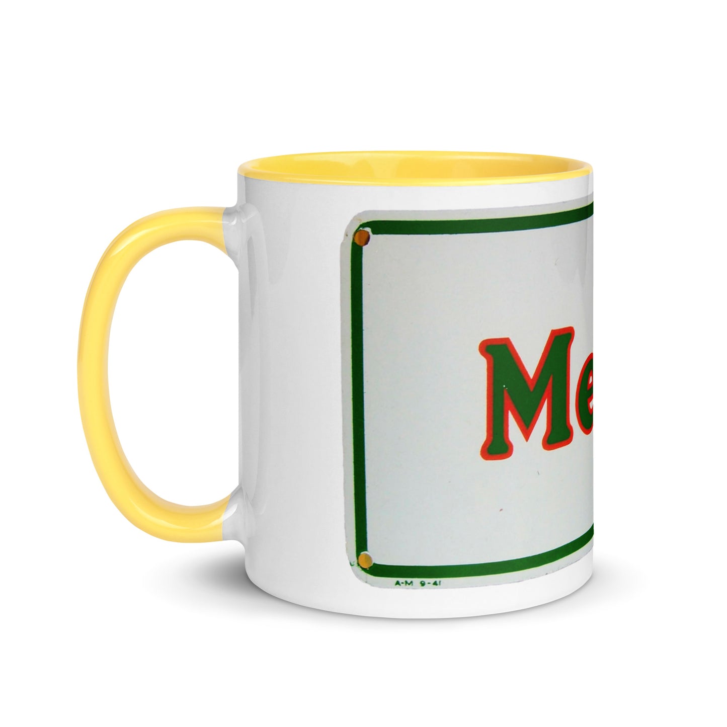 Retro Metro Tin Style Mug with Color Inside