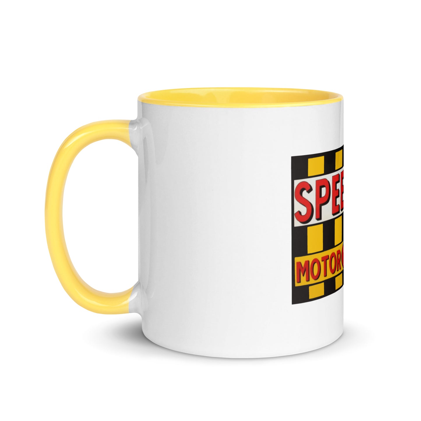 Retro Speedway Tin Syle Mug with Color Inside