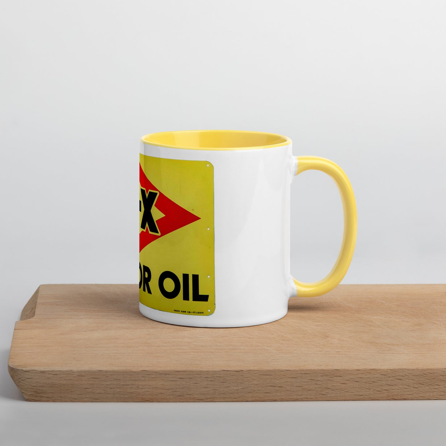 DX Oil Vintage Sign Style Mug with Color Inside
