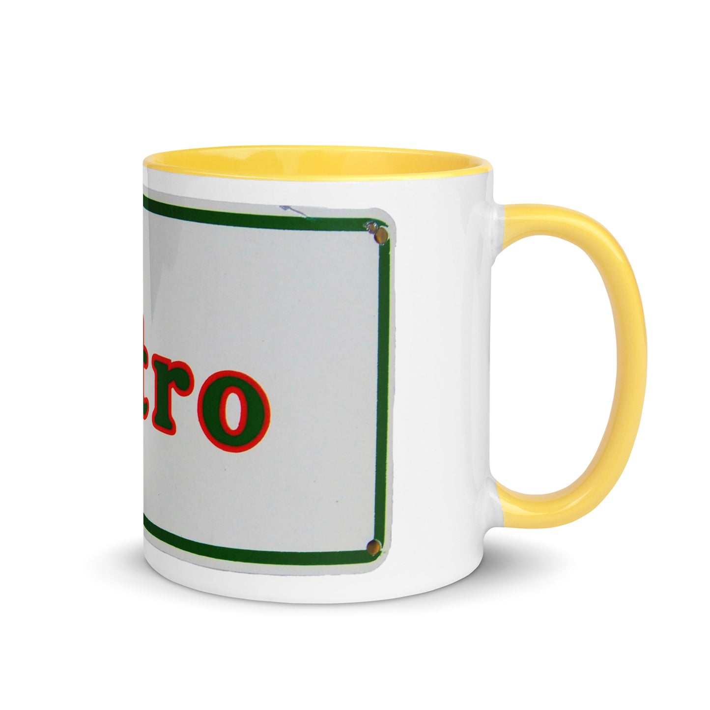 Retro Metro Tin Style Mug with Color Inside