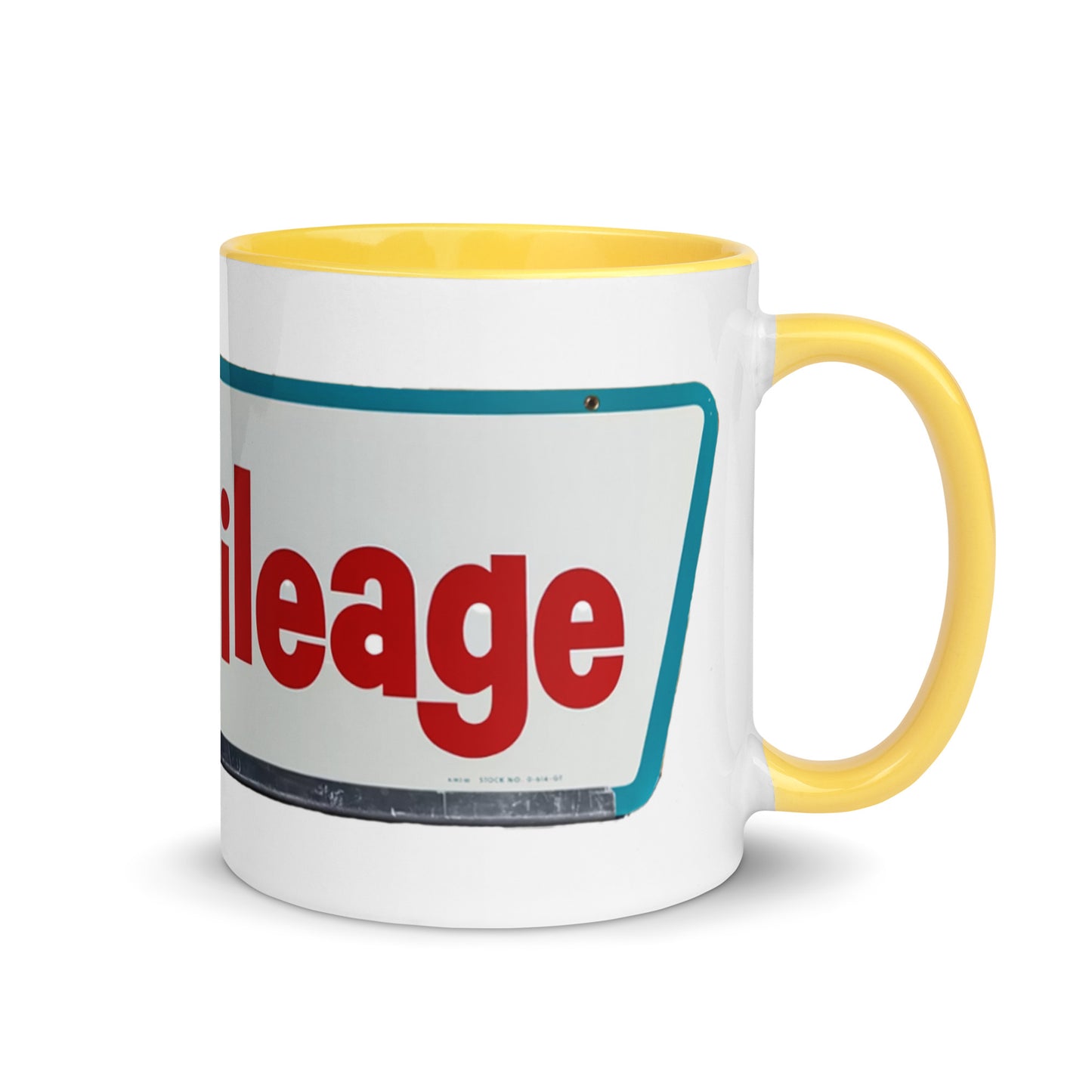 Retro Smileage Tire Sign Mug with Color Inside