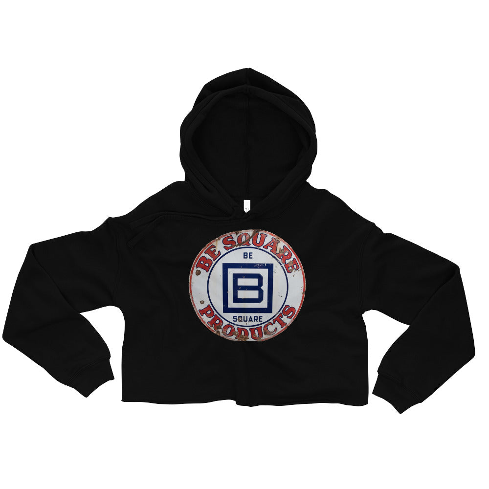 B Square Design Porcelain Crop Hoodie