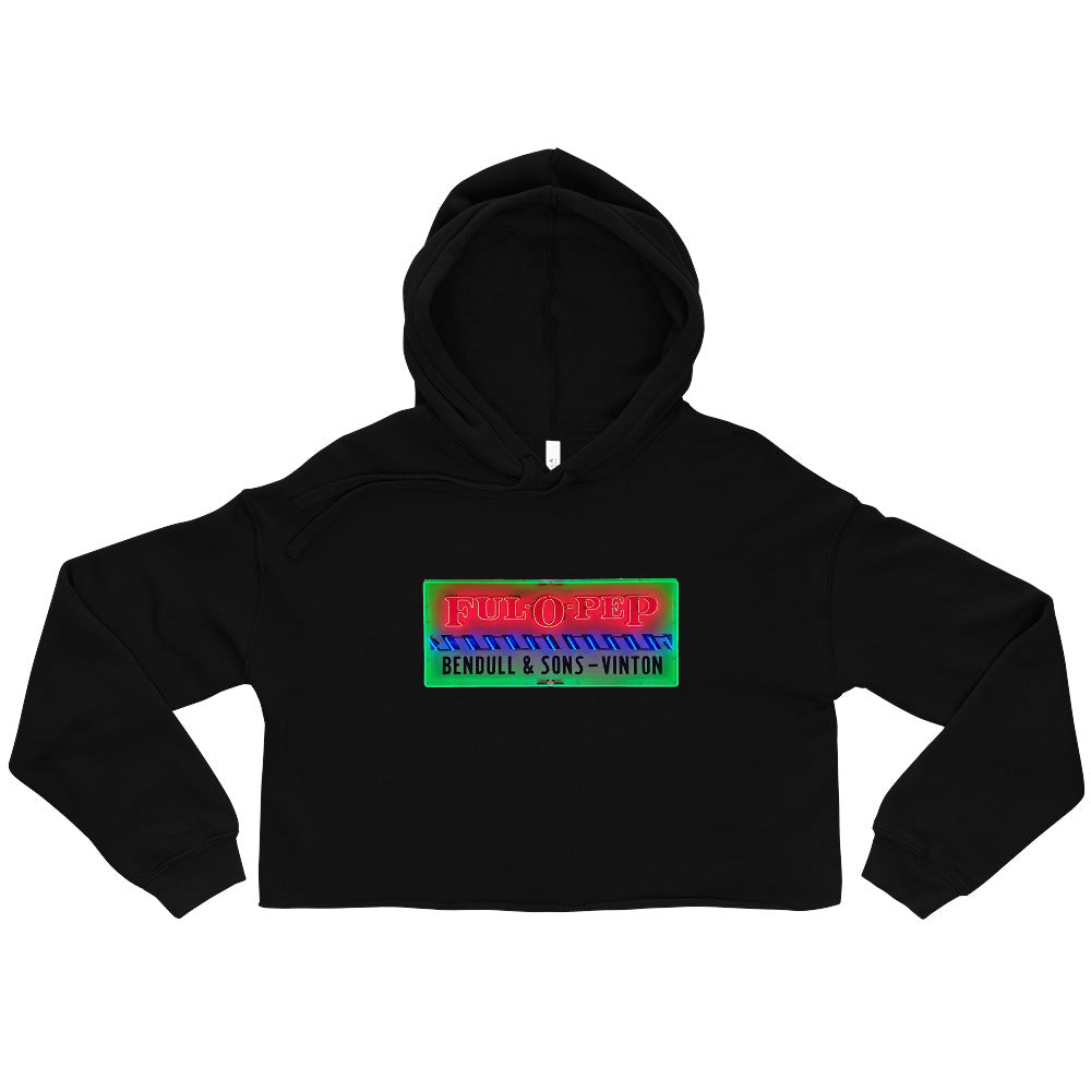 Vintage Racing Sign Neon Style Crop Hoodie