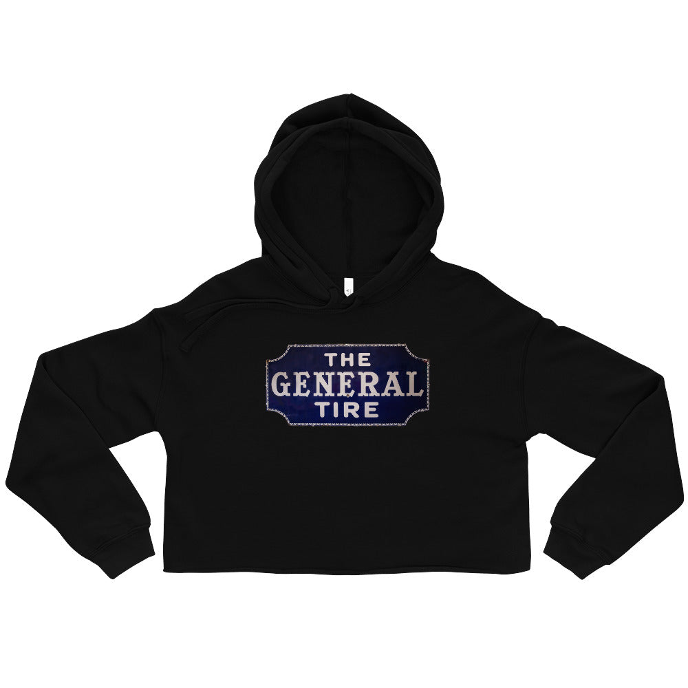 Vintage Tire Tin Style Crop Hoodie