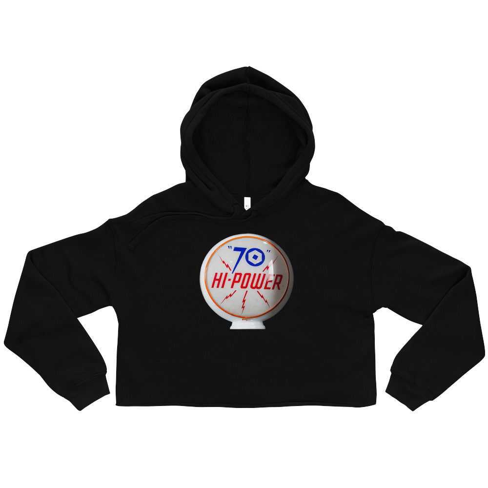 Gas Globe Retro Globe Design Crop Hoodie