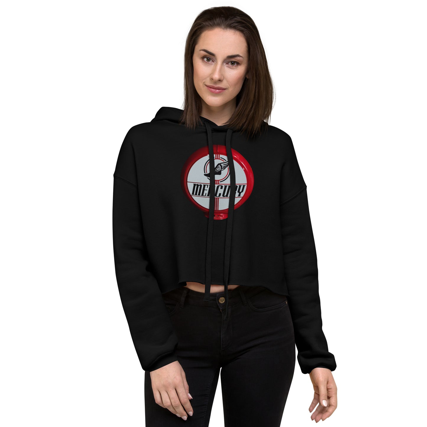 Retro Mercury Gas Globe Style Crop Hoodie