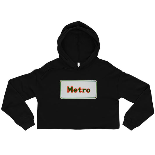 Retro Metro Tin Style Crop Hoodie