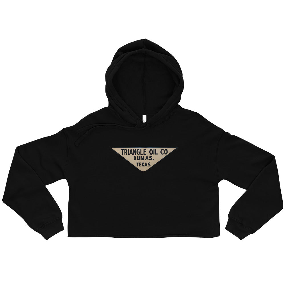 Retro Triangle Oil Company Tin Style Crop Hoodie