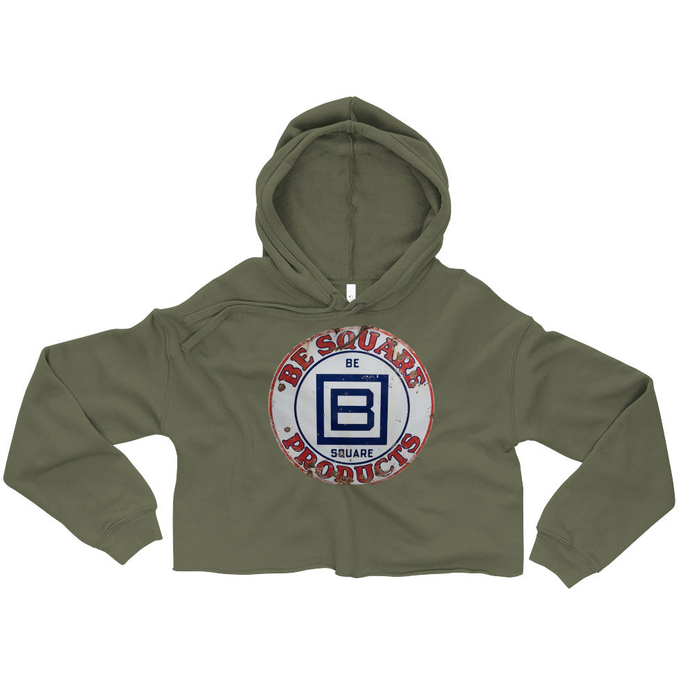 B Square Design Porcelain Crop Hoodie