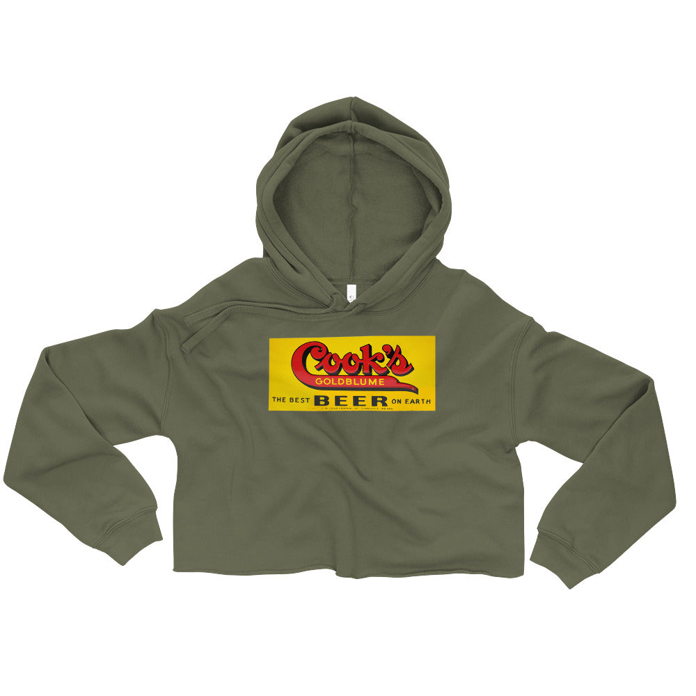 Cooks Beer Vintage Tin Style Crop Hoodie