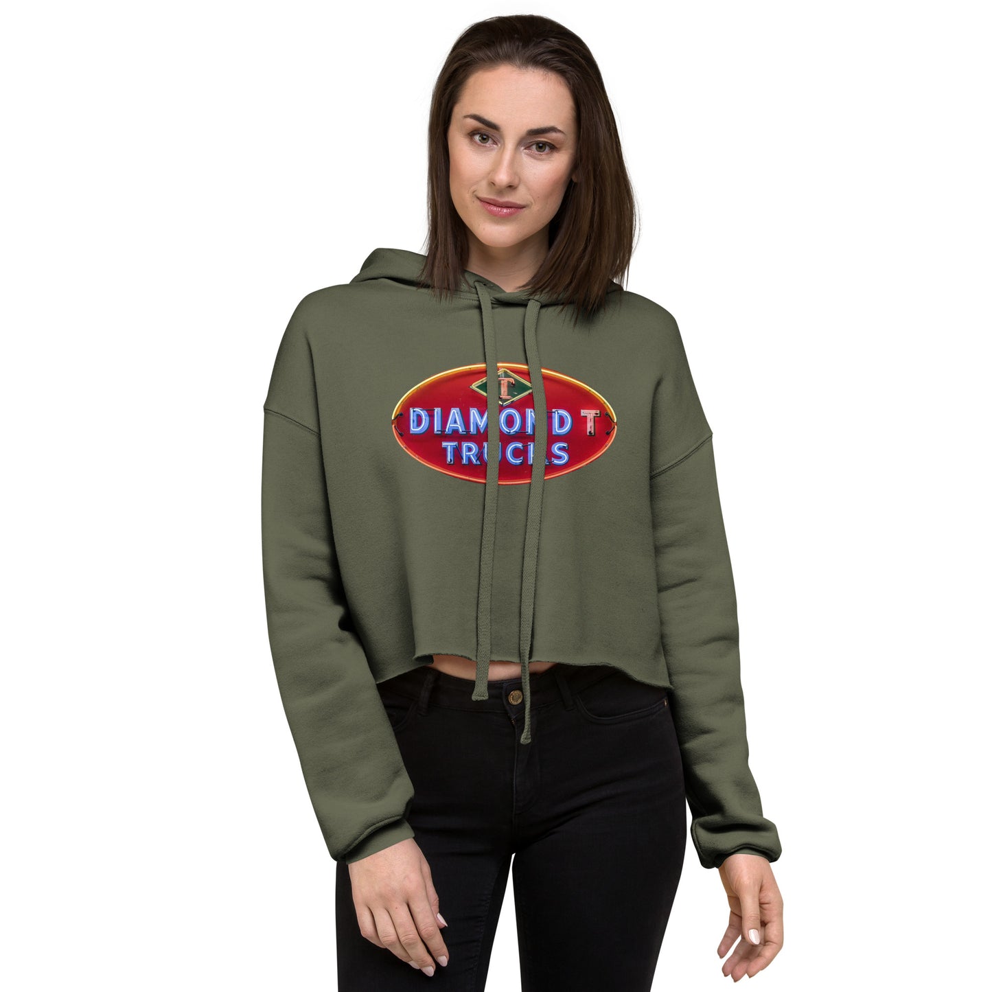 Diamond Trucks Retro Neon Sign Style Crop Hoodie