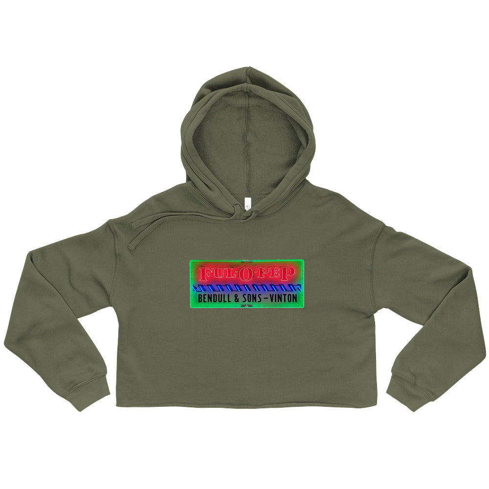 Vintage Racing Sign Neon Style Crop Hoodie