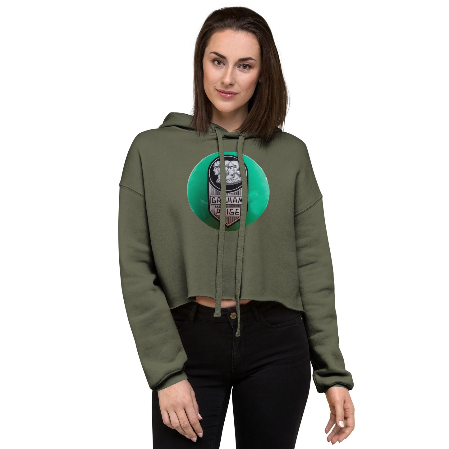 Retro Graham Paige GlobeDesign Crop Hoodie