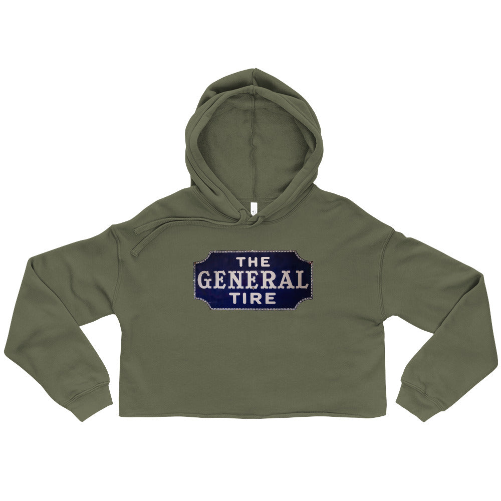 Vintage Tire Tin Style Crop Hoodie