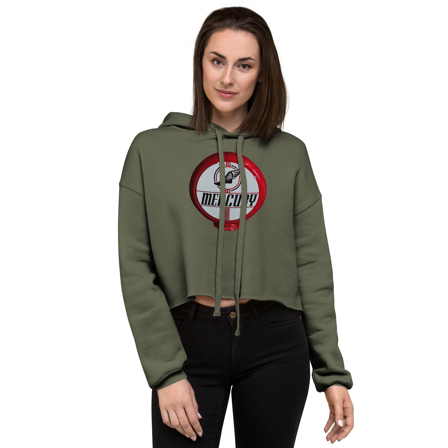 Retro Mercury Gas Globe Style Crop Hoodie