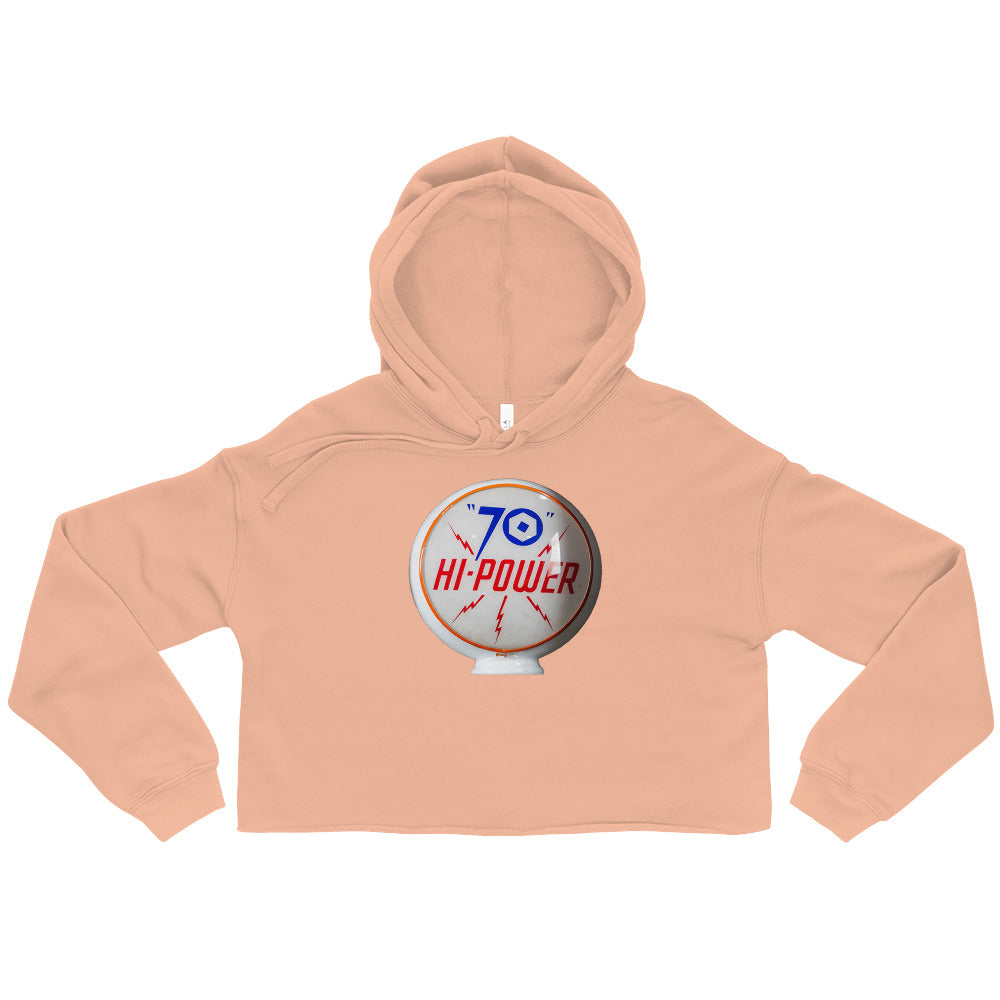 Gas Globe Retro Globe Design Crop Hoodie