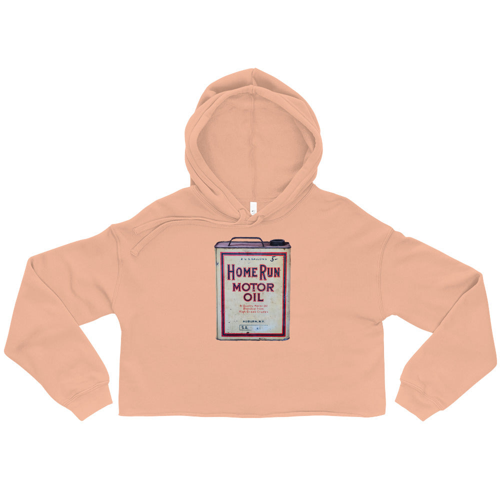 Vintage Home Run Oil Can Crop Hoodie