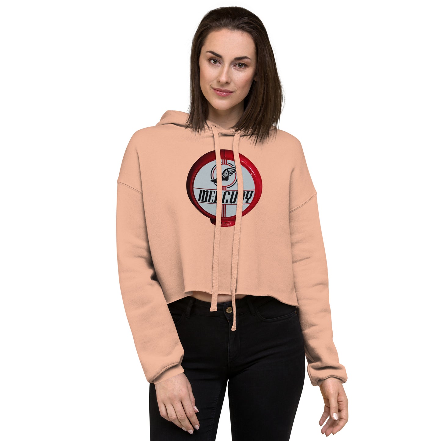 Retro Mercury Gas Globe Style Crop Hoodie