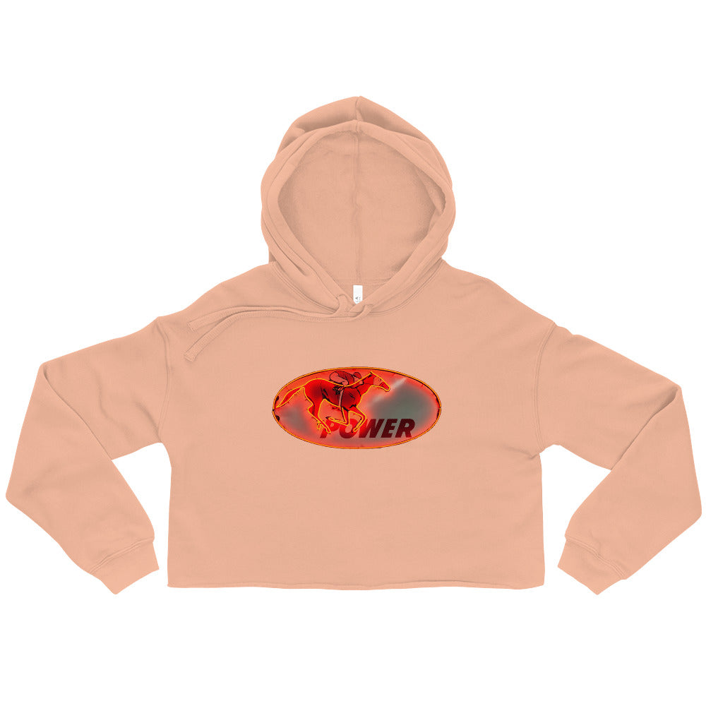 Retro Neon Sign Power Crop Hoodie