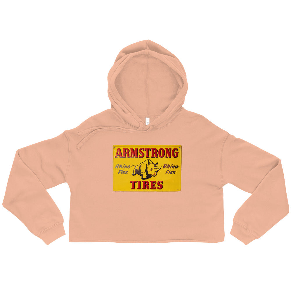 Retro Rhino Tire Sign Tin Style Crop Hoodie