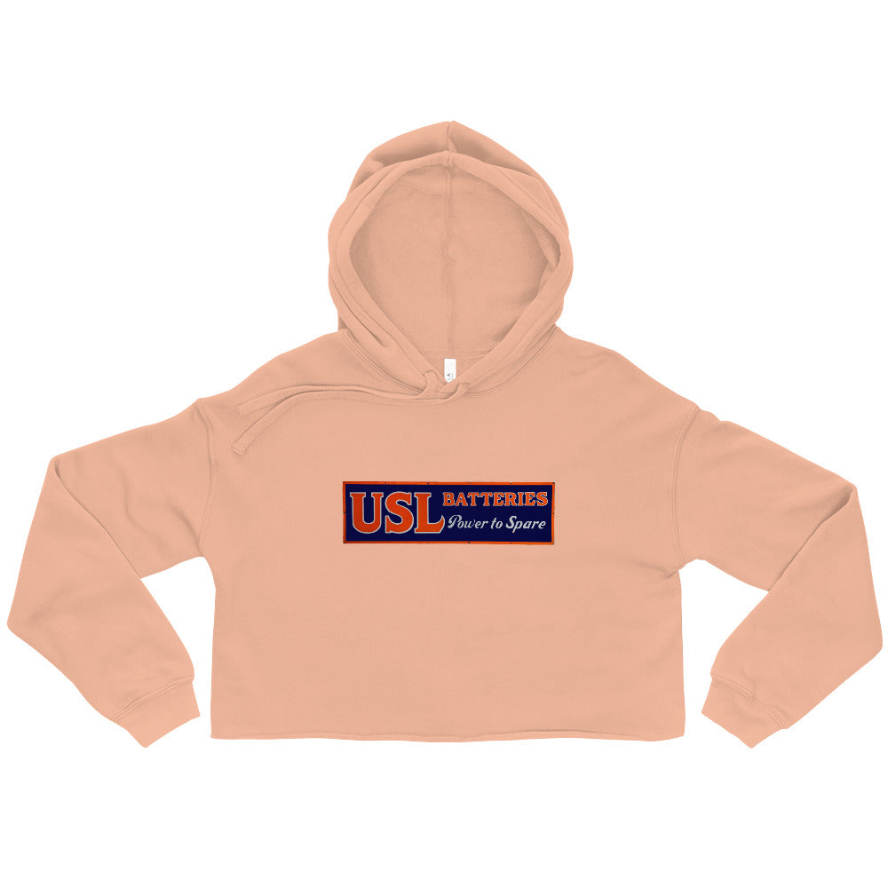 Retro USL Battery Tin Style Crop Hoodie