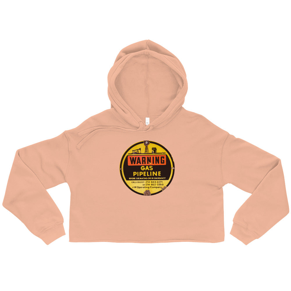 Retro Gas Warning Sign Tin Crop Hoodie