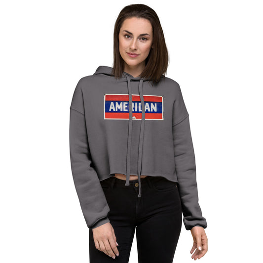 American Sign Porcelain Vintage Style Crop Hoodie