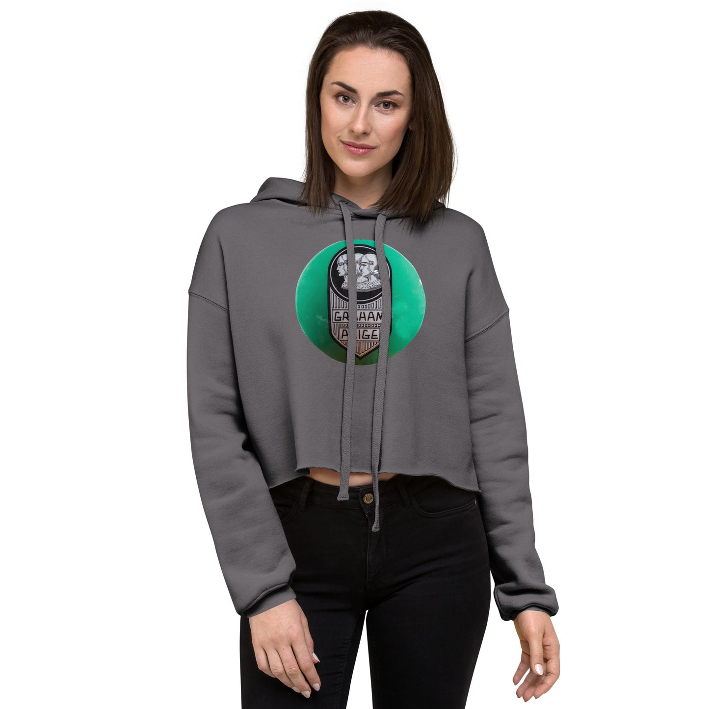 Retro Graham Paige GlobeDesign Crop Hoodie