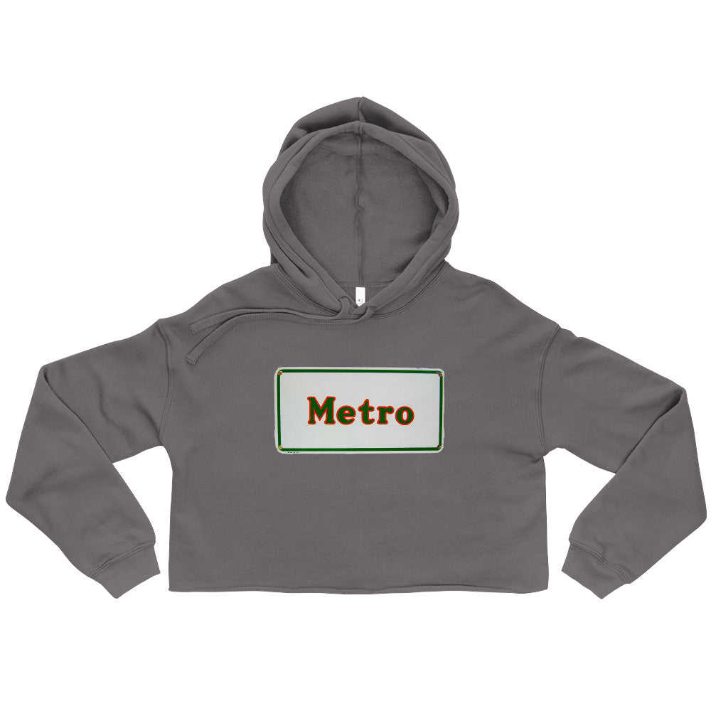 Retro Metro Tin Style Crop Hoodie