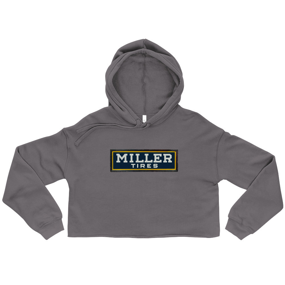 Vintage Miller Tire Sign Crop Hoodie