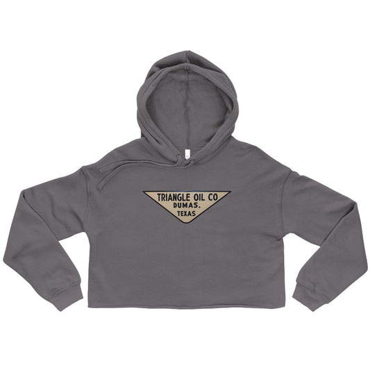 Retro Triangle Oil Company Tin Style Crop Hoodie