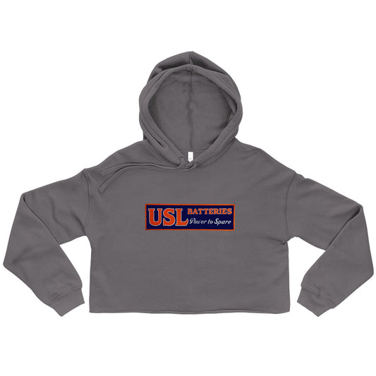 Retro USL Battery Tin Style Crop Hoodie