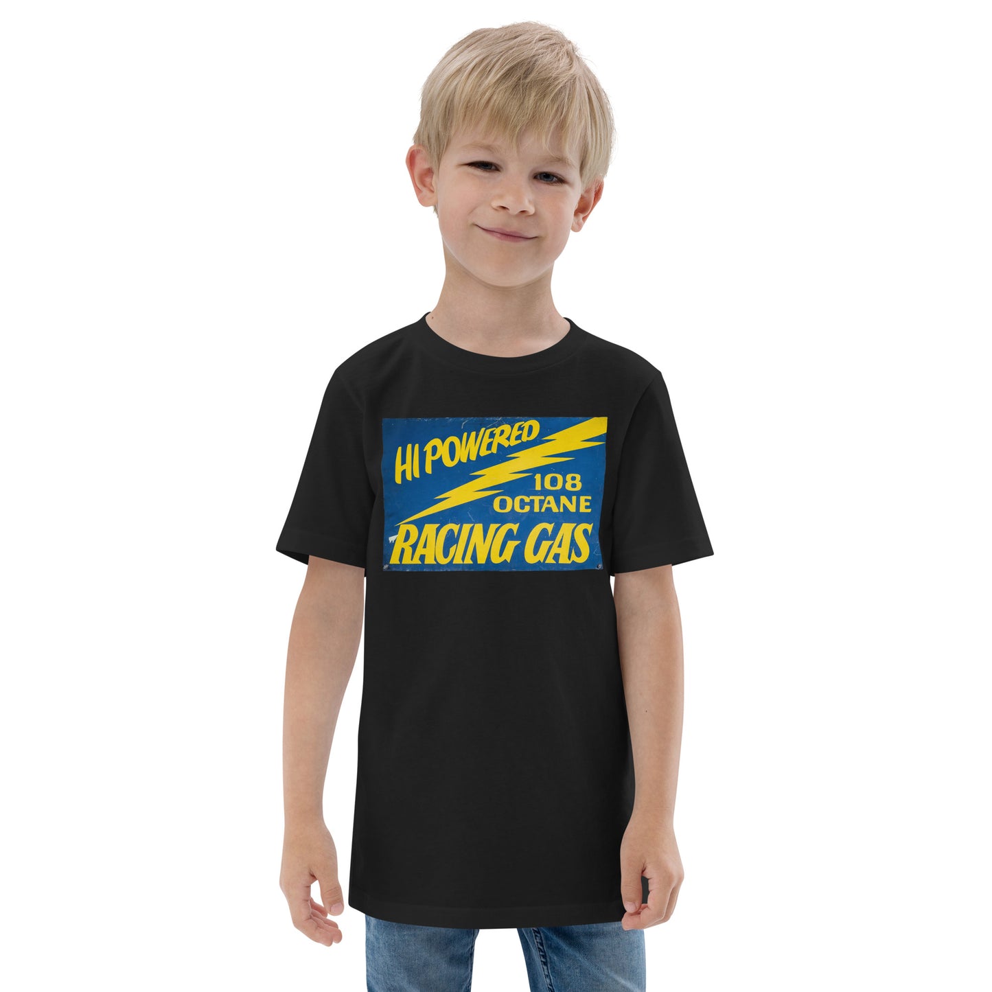 Vintage Racing Gas 108 Octane Porcelain Style Youth jersey t-shirt