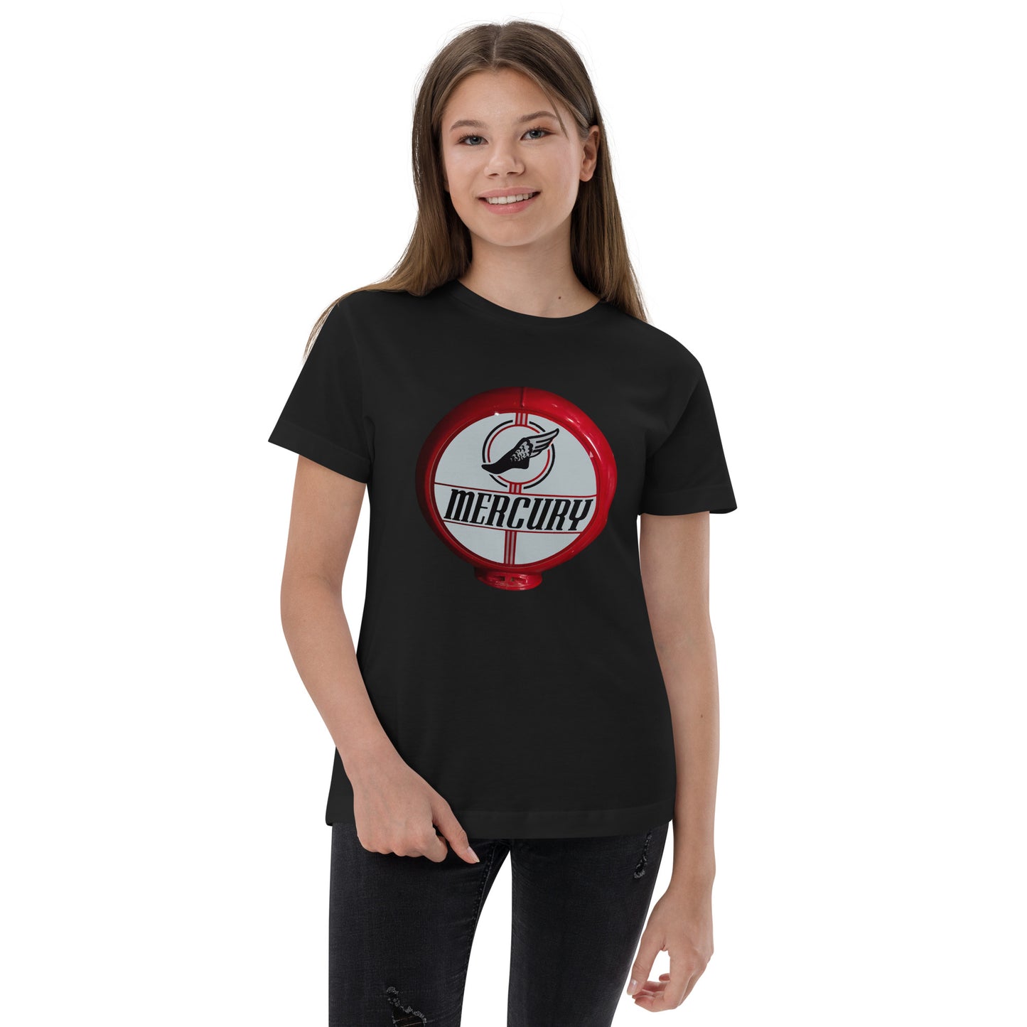 Retro Mercury Gas Globe Style Youth jersey t-shirt