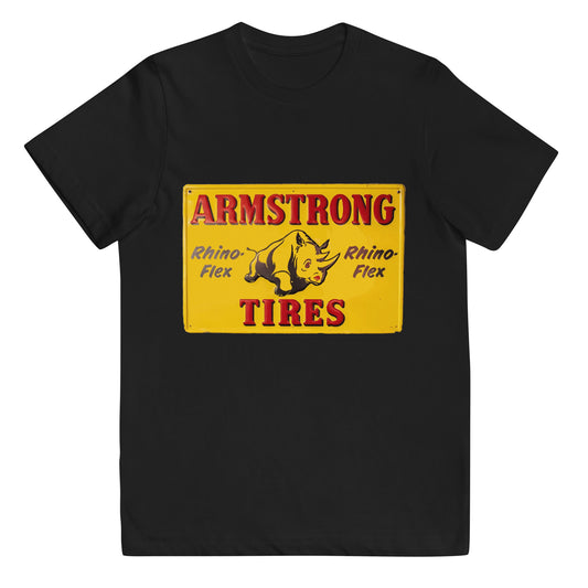 Retro Rhino Tire Sign Tin Style Youth jersey t-shirt