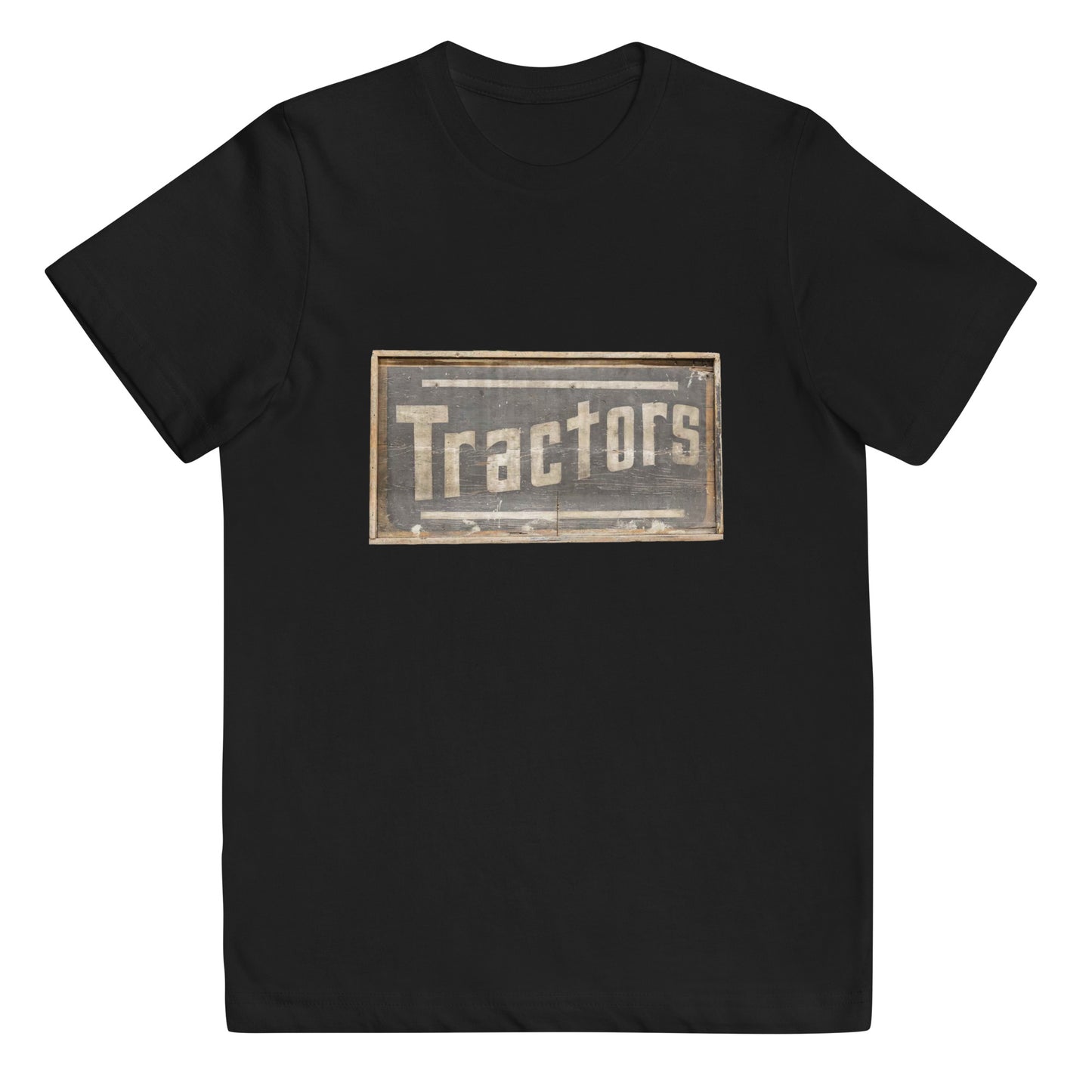 Retro Tractors Sign Wood Style Youth jersey t-shirt