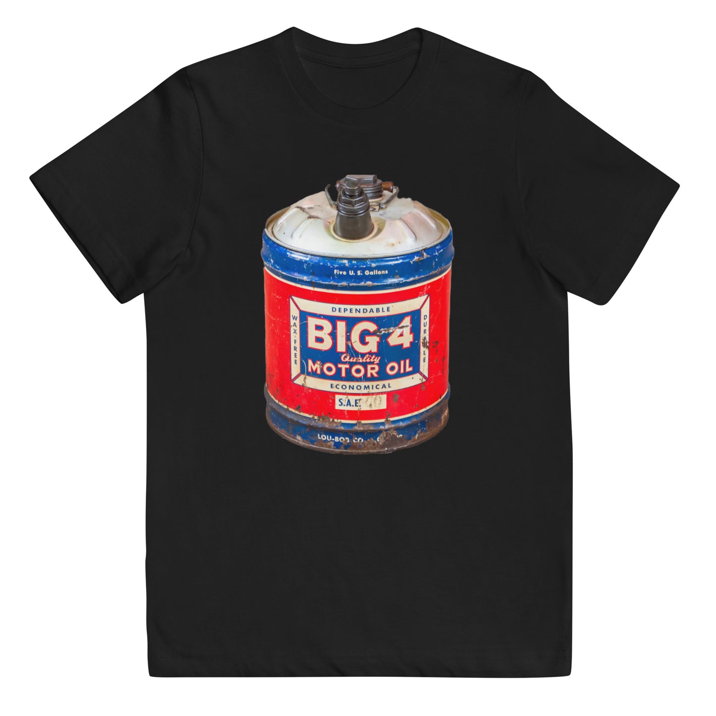 Vintage Motor Oil Steel Gallon Style Youth jersey t-shirt