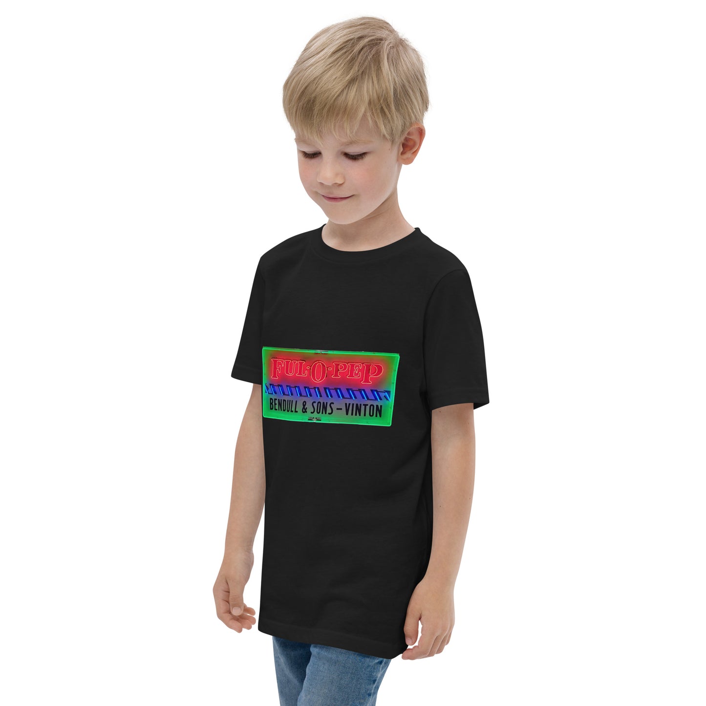 Vintage Racing Sign Neon Style Youth jersey t-shirt