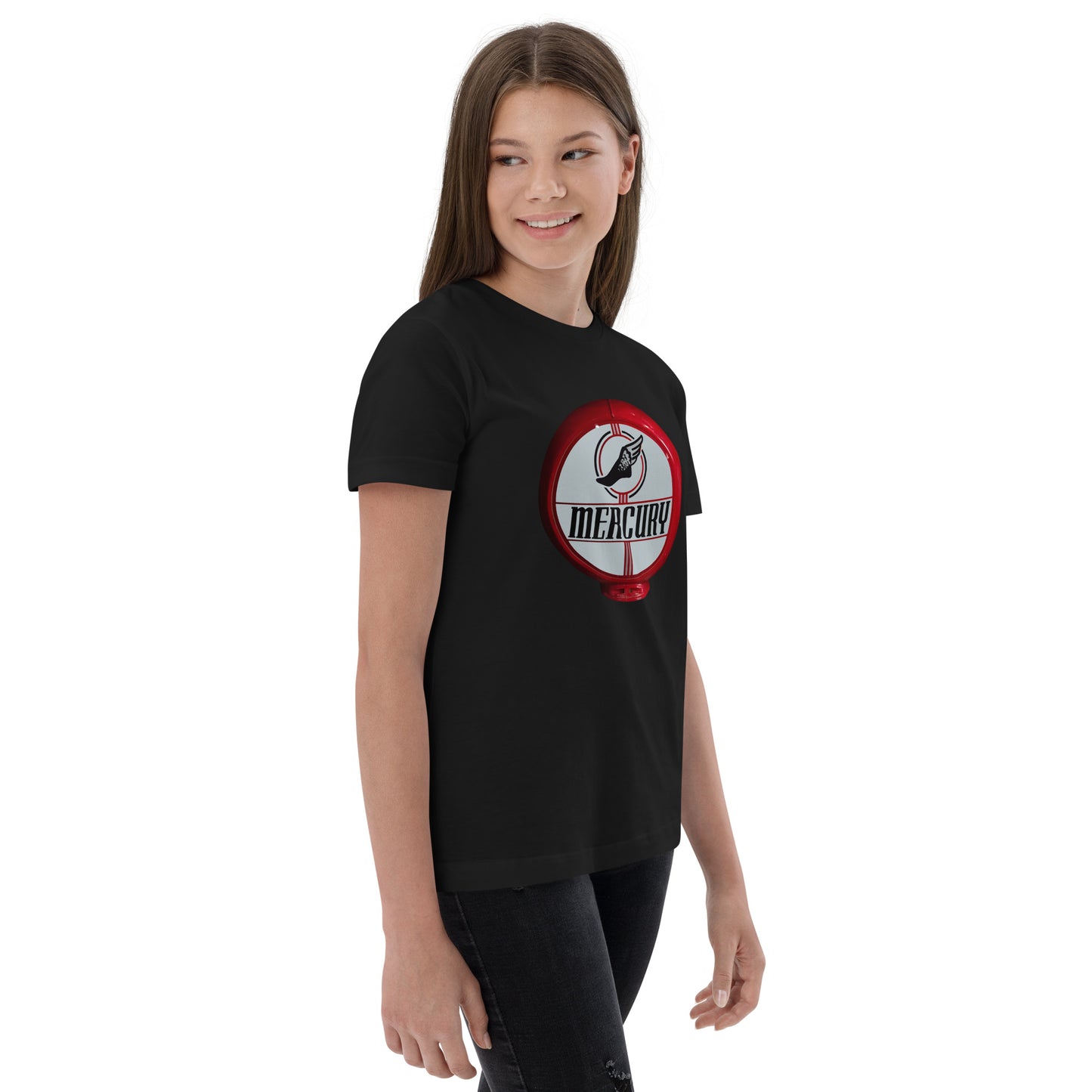 Retro Mercury Gas Globe Style Youth jersey t-shirt