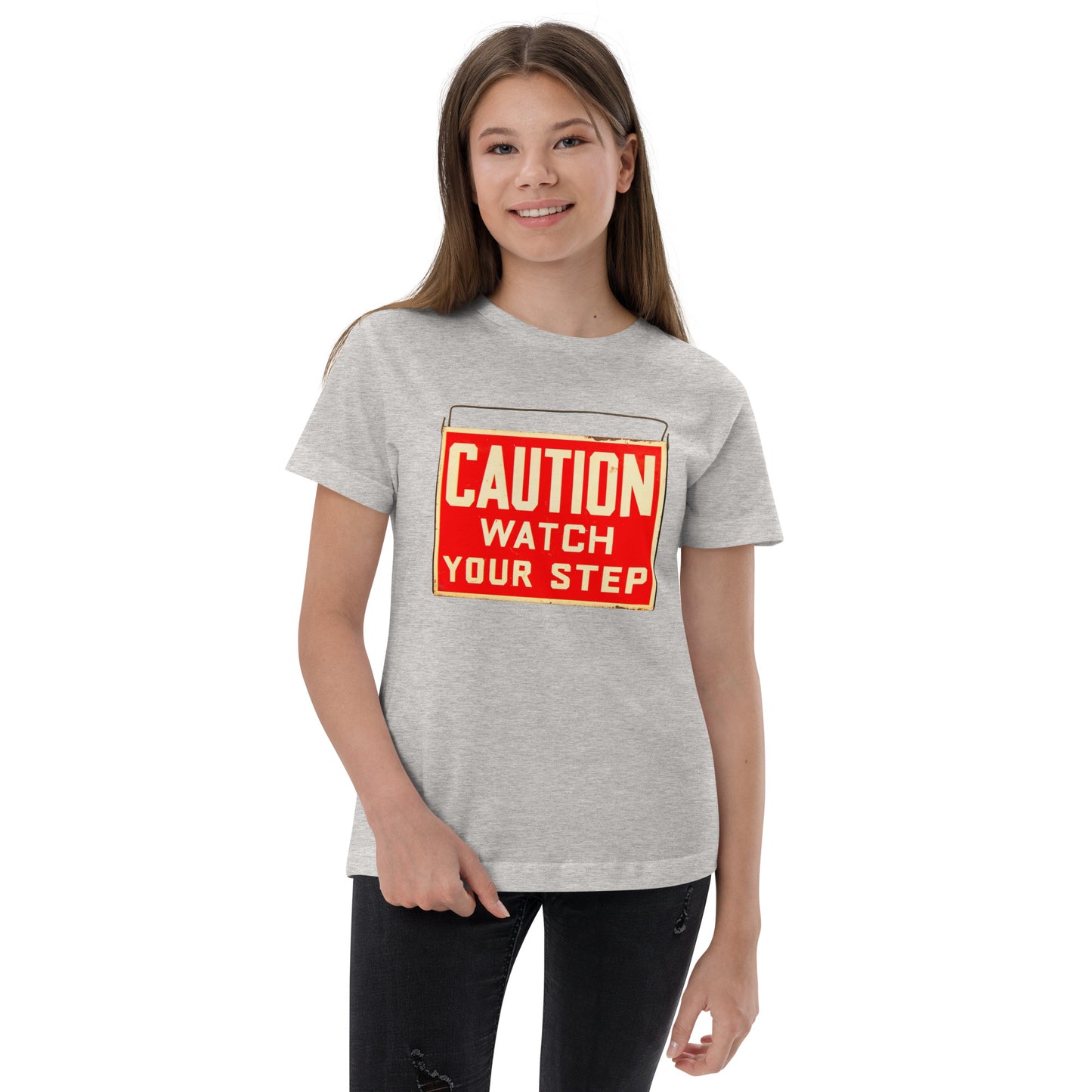 Vintage Wire Hung Caution Sign Youth jersey t-shirt